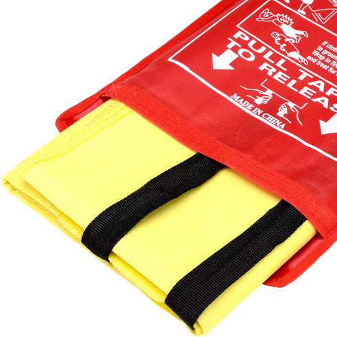 JJ CARE Upgraded Fire Blanket for Home 40"x40" with 3 Hooks & 3 Gloves, Fire Suppression Blanket, Emergency Fire Blanket for People, Fire Blanket Kitchen, Emergency Use - Yellow